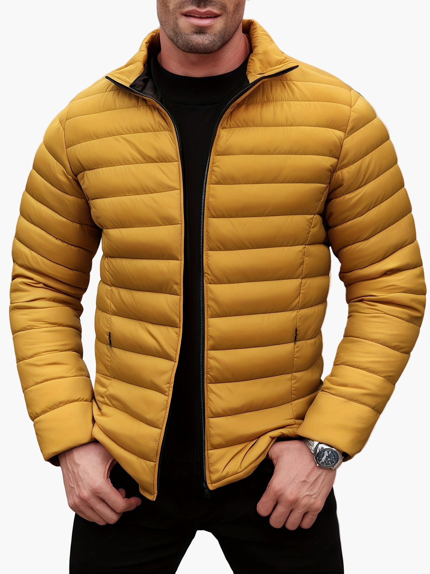 Herren Steppjacke Casual mit Stehkragen – Perfekt für Alltag & Freizeit
