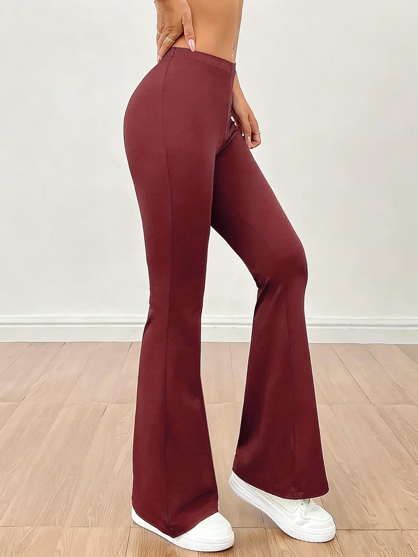 Damen High Stretch Schlaghose – Figurformende Flared Pants für Alltag und Freizeit