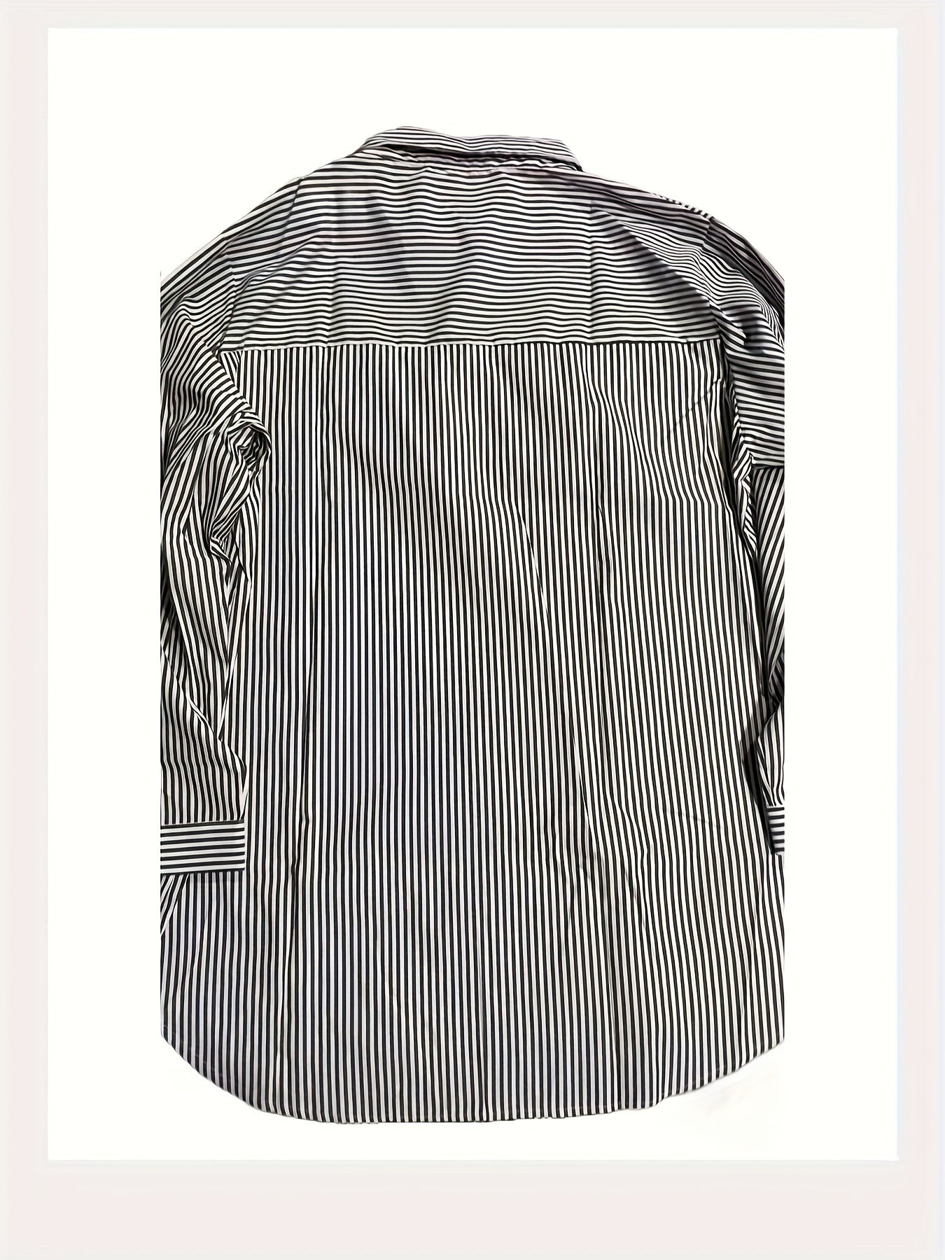Damen Business Freizeithemd mit Streifenmuster – Elegantes Oversize Blusenshirt für Büro & Alltag