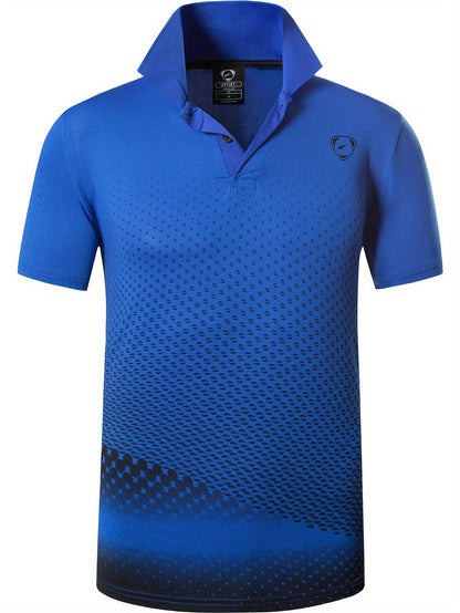 Herren Sport Polohemd mit modernem Grafikdesign – Perfekt für Training, Golf und Freizeit