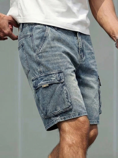 Herren Cargo Denim Shorts – Lässige Jeansshorts mit Taschen, Alltag & Freizeit