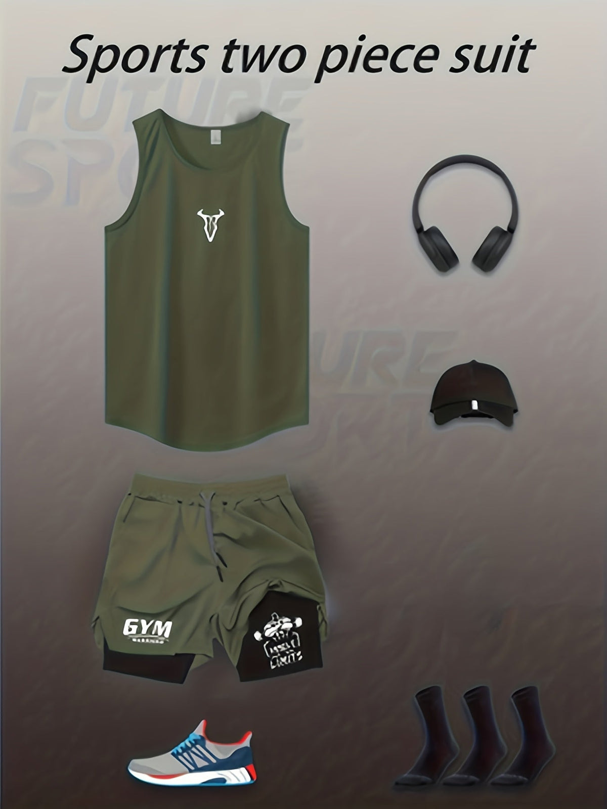 Herren Fitness Tanktop und Shorts Set – Sportliches Trainingsoutfit für das Fitnessstudio