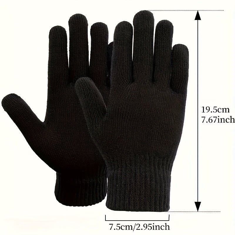 Unisex Strickhandschuhe Warme Fingerhandschuhe Gerippte Bündchen