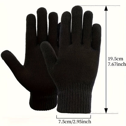 Unisex Strickhandschuhe Warme Fingerhandschuhe Gerippte Bündchen