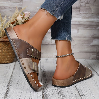 Damen Vintage Komfort Sandalen mit Schnallen – Bequeme Sommerschuhe für Freizeit & Alltag