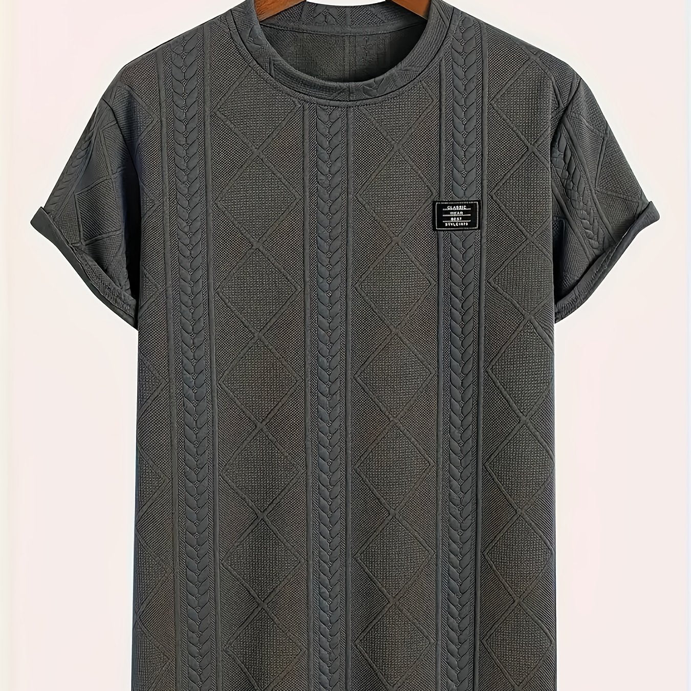 Herren T-Shirt im Strickmuster-Look – Freizeit, modisch, Sommer