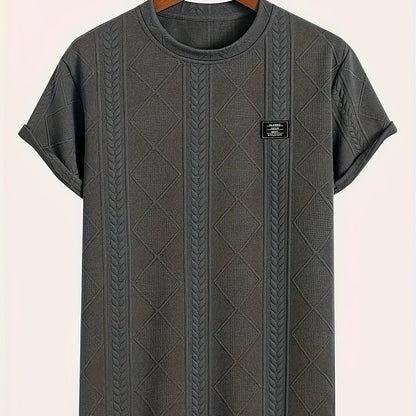 Herren T-Shirt im Strickmuster-Look – Freizeit, modisch, Sommer