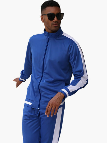 Herren Sportlicher Trainingsanzug mit Farbblock-Design – Freizeit & Fitness Style