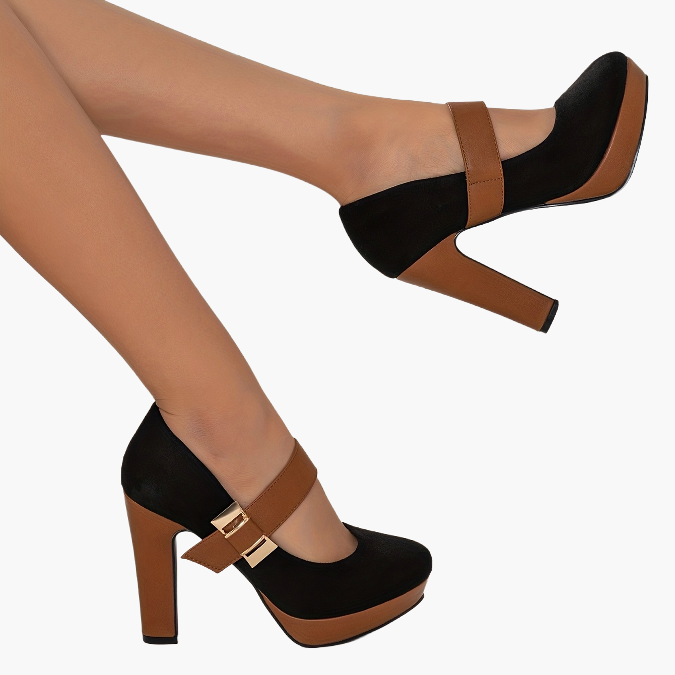 Damen Mary-Jane High Heels mit Blockabsatz für elegante Anlässe