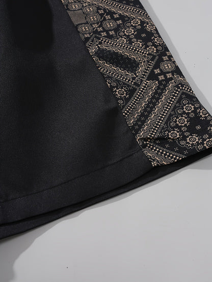 Herren Streetwear Shorts mit Ornamentmuster und grafischen Seiteneinsätzen – Modern Freizeit