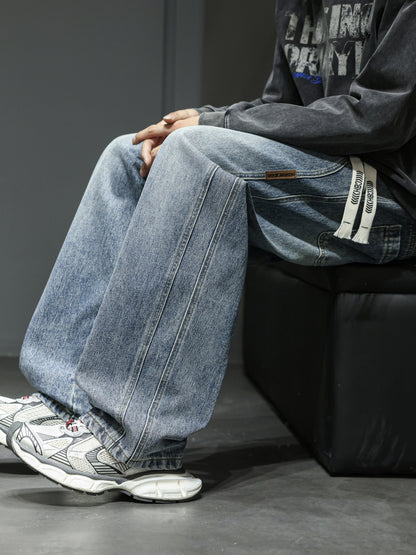 Herren Baggy Jeans im Retro Streetwear Stil – Weite Passform, Ideal für Freizeit und Alltag