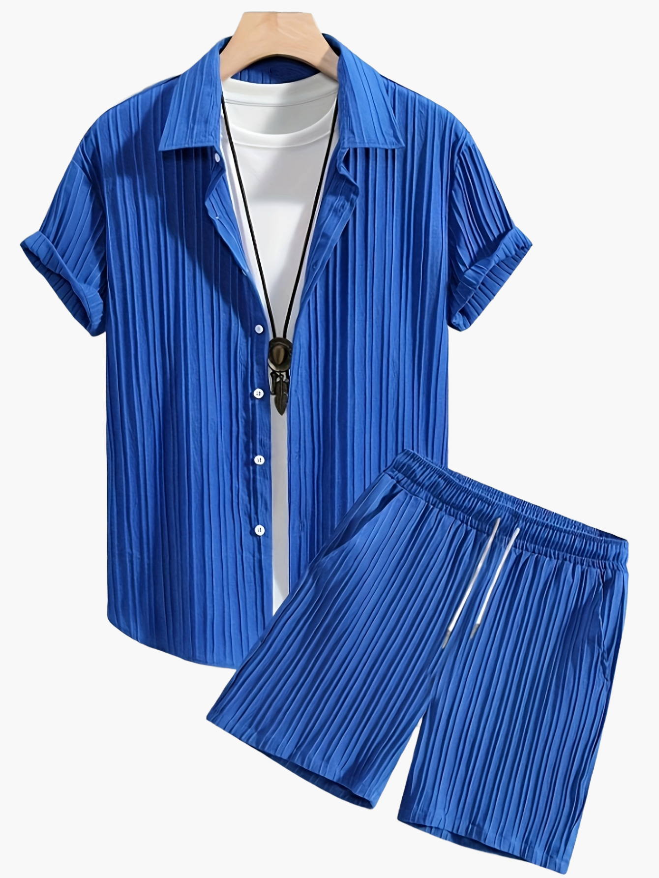 Herren Sommer Freizeit Set – Kurzarm Hemd & Shorts – Stilvolles, Lockeres Outfit für Alltag & Urlaub