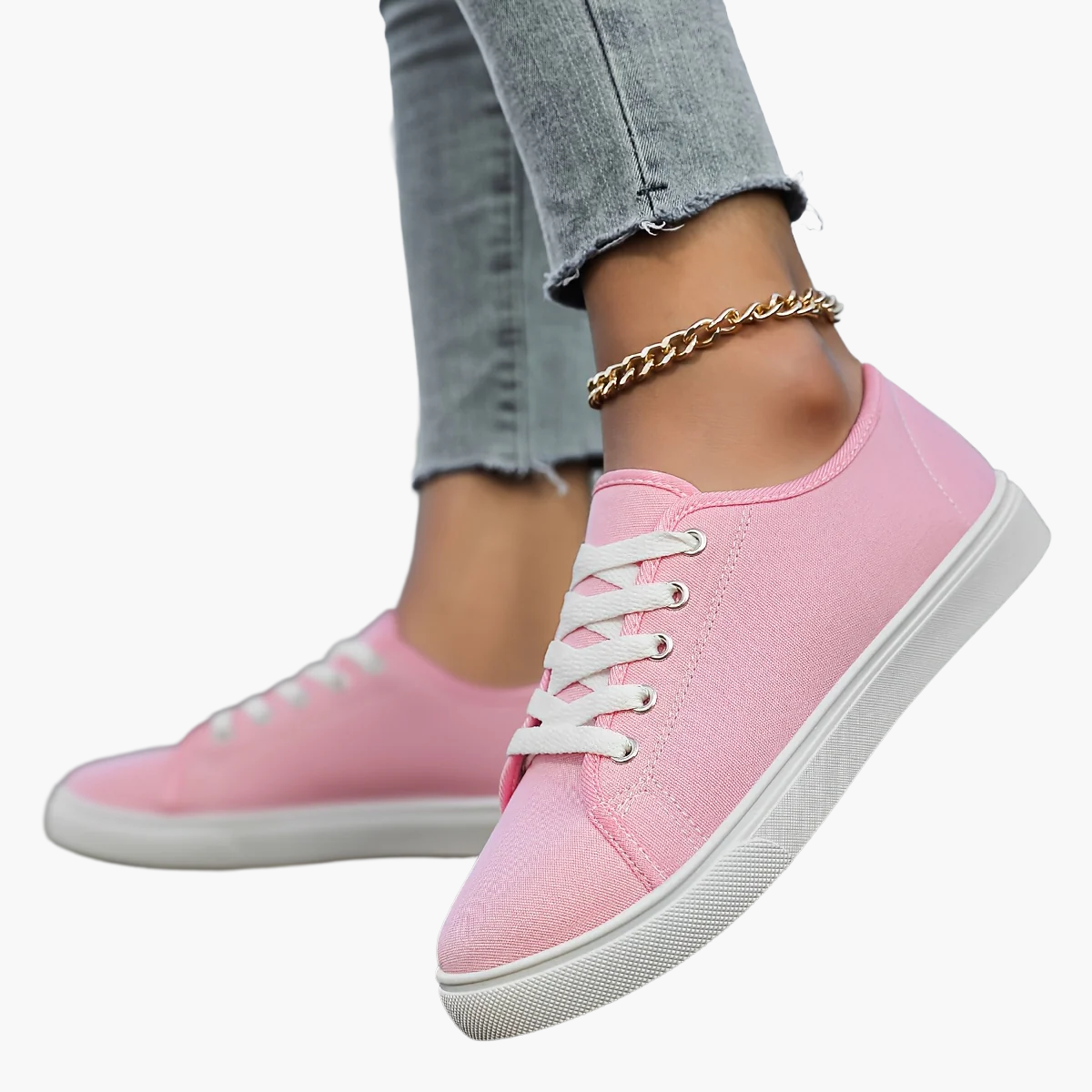 Damen Freizeit-Sneaker mit Schnürung – Bequeme Low-Top Schuhe für Alltag und Freizeit