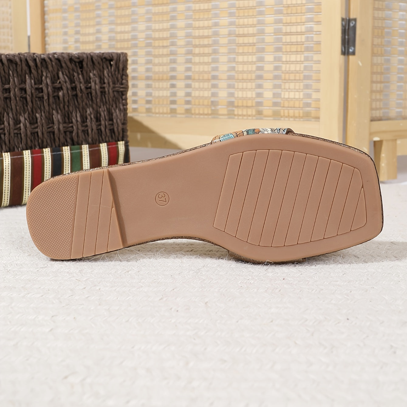 Damen Slide Sandalen mit Paisley Muster und Modernem Design – Elegante Sommerschuhe für Alltag und Freizeit
