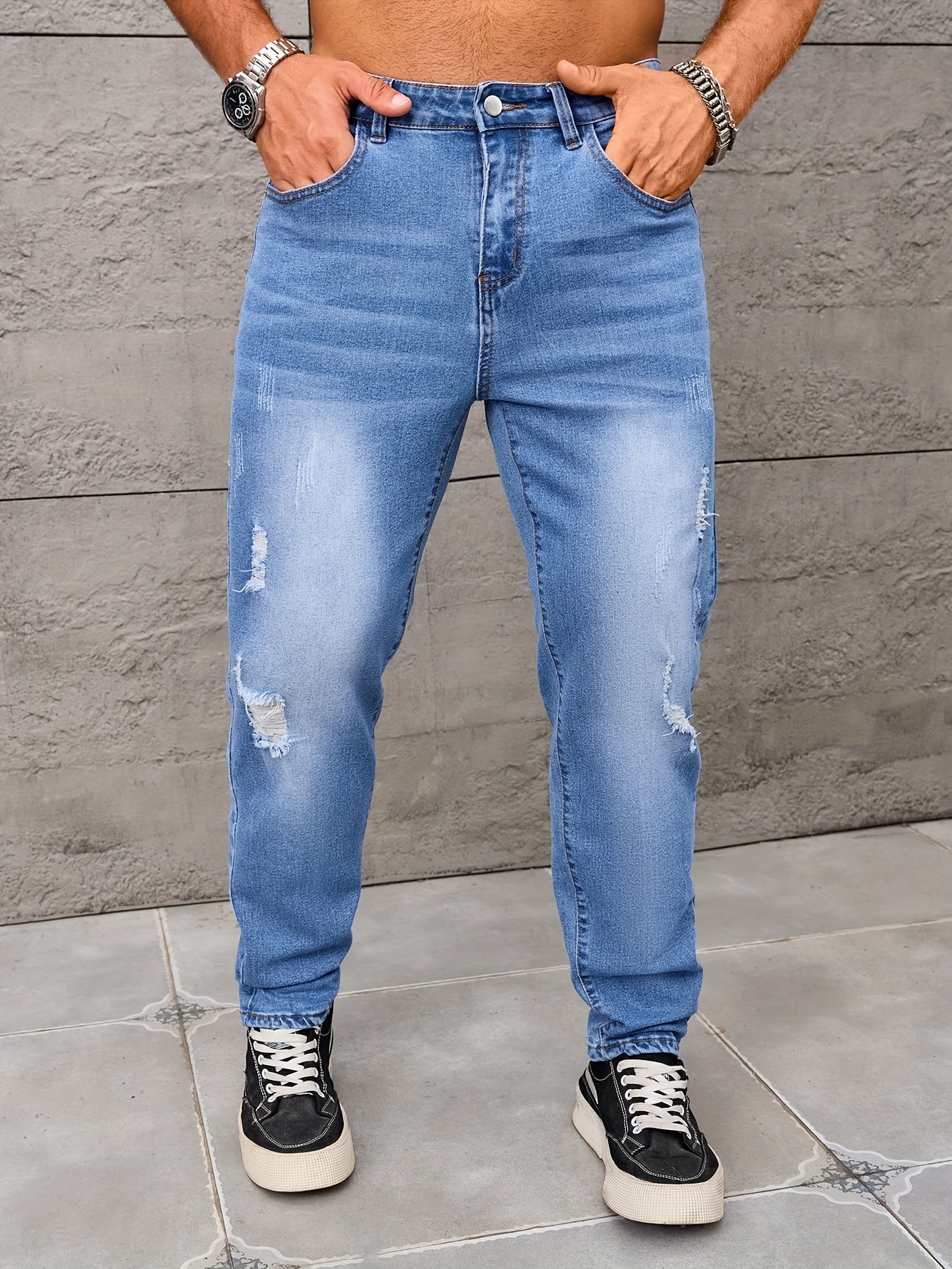 Herren Jeans im Streetstyle mit Destroyed-Details – Lässige Freizeithose für Alltag & Ausgehen