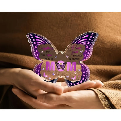 Muttertag Deko Schmetterling Geschenk für Frauen – Elegante Tischdekoration mit Spruch für Mama, Dankeschön Muttertagsgeschenk