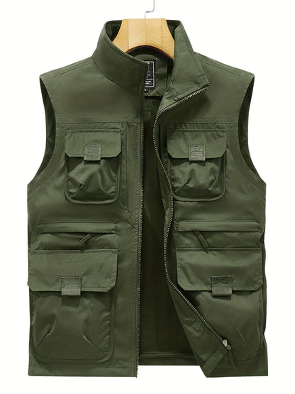 Herren Outdoor Weste mit Mehreren Taschen – Funktionelle Freizeit- und Angelweste