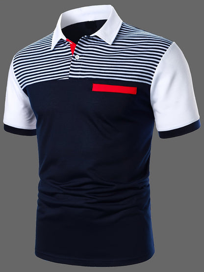 Herren Polohemd Modern Streifen Design – Smart-Casual Stil für Freizeit und Büro