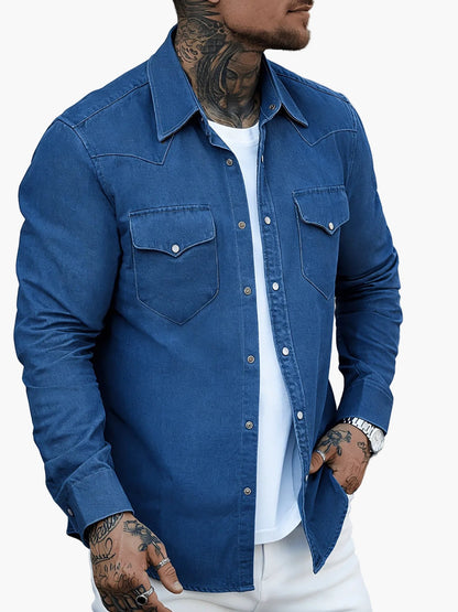 Herren Denim Hemd im Western-Stil – Lässige Mode für Alltag & Freizeit