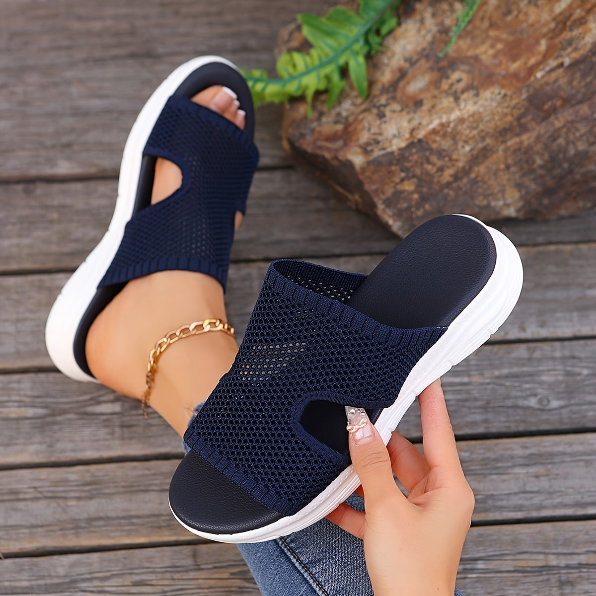 Damen Sportliche Slip-On Sandalen für Alltag und Freizeit
