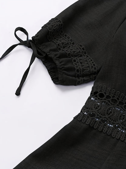 Damen Sommerkleid Elegant mit Spitze und Rüschen – Perfekt für Freizeit & Urlaub