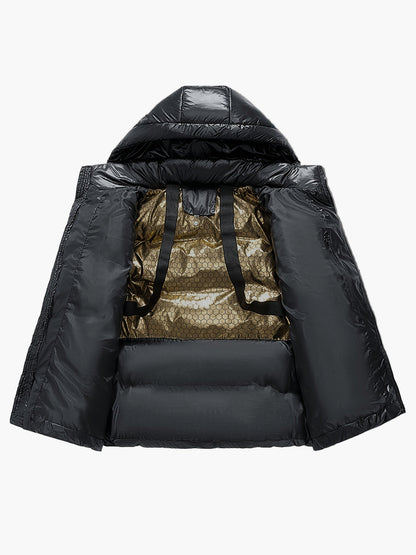 Herren Daunen-Steppjacke mit Kapuze für Outdoor & Alltag – Warm, Modern, Funktional
