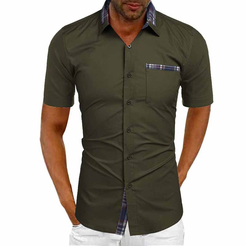 Herren-Freizeithemd mit Kurzarm und Karodetails