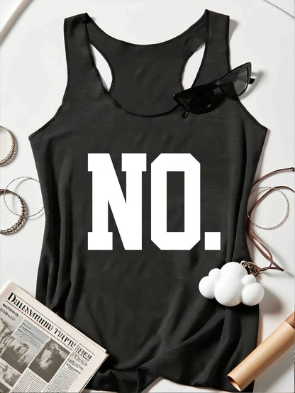 Damen Tanktop mit Statement-Print NO. – Lässiger Grafikstil