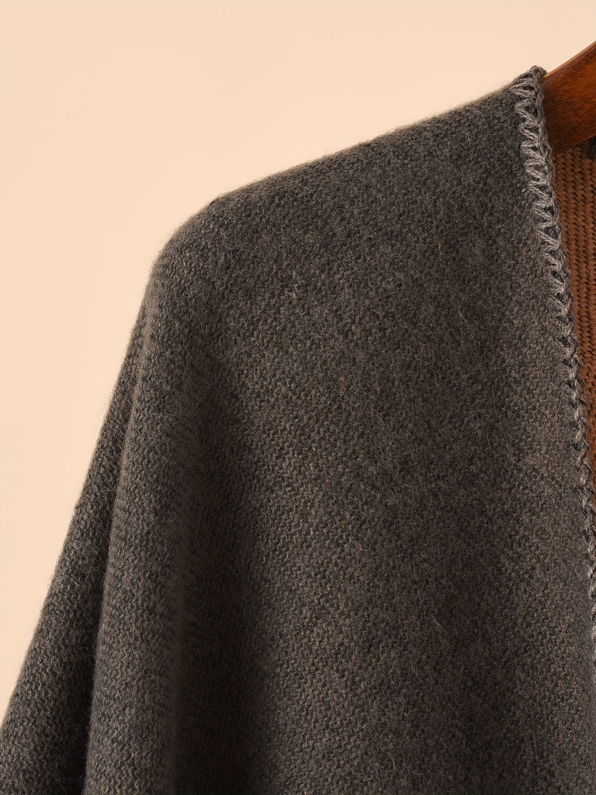 Damen Poncho mit Blockstreifen Wendbar