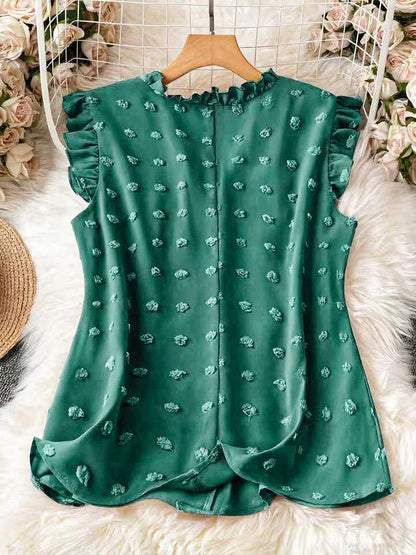 Damen Bluse Elegant mit Volants und Rüschenärmeln – Perfekt für Freizeit & Büro