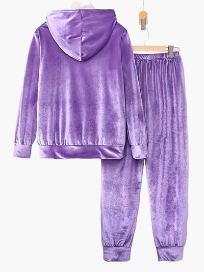 Damen Freizeit Hausanzug mit Kapuze – Bequemer Lounge- und Jogginganzug für Herbst und Winter