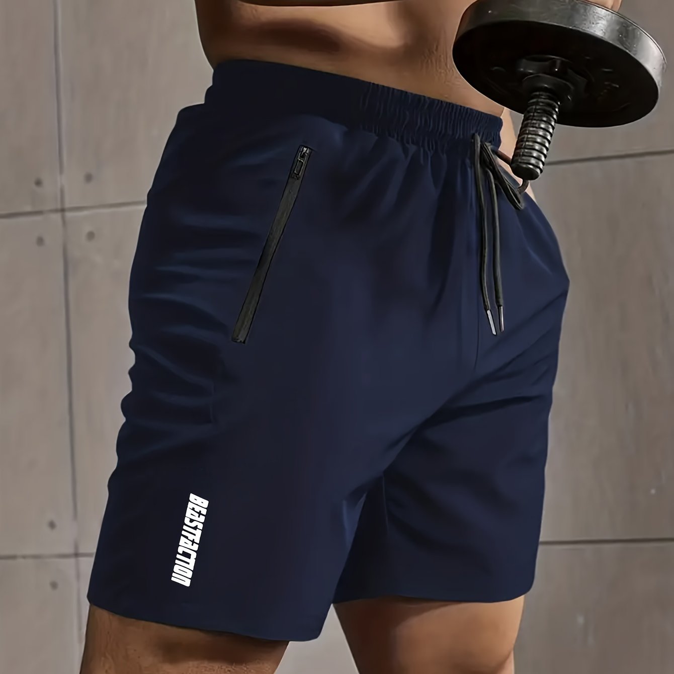 Herren Sportshorts mit Reißverschluss-Taschen – Trainingsshorts für Fitness & Workout