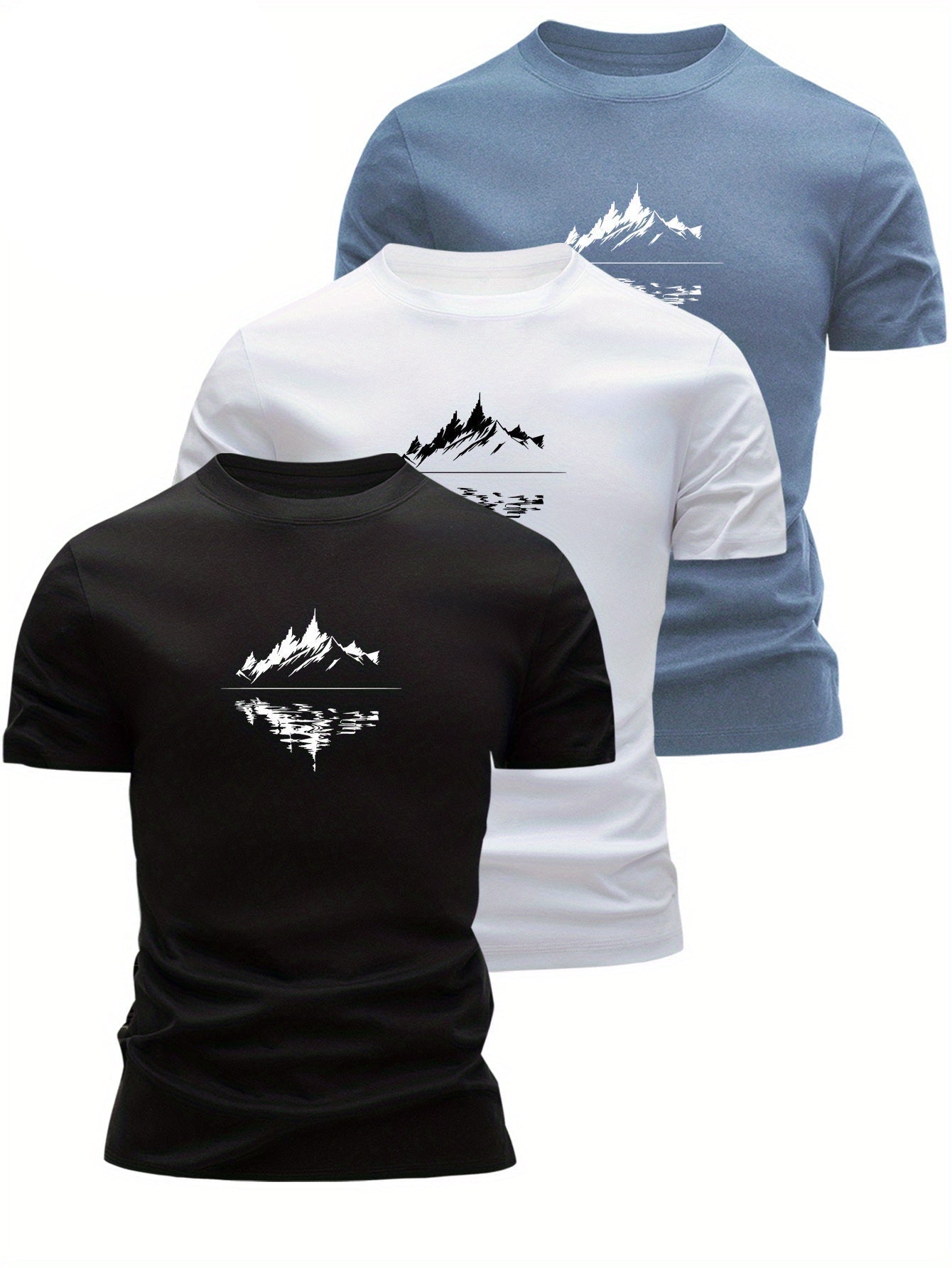 Herren T-Shirt mit Bergmotiv – Modernes Grafikshirt für Freizeit, Outdoor & Alltag