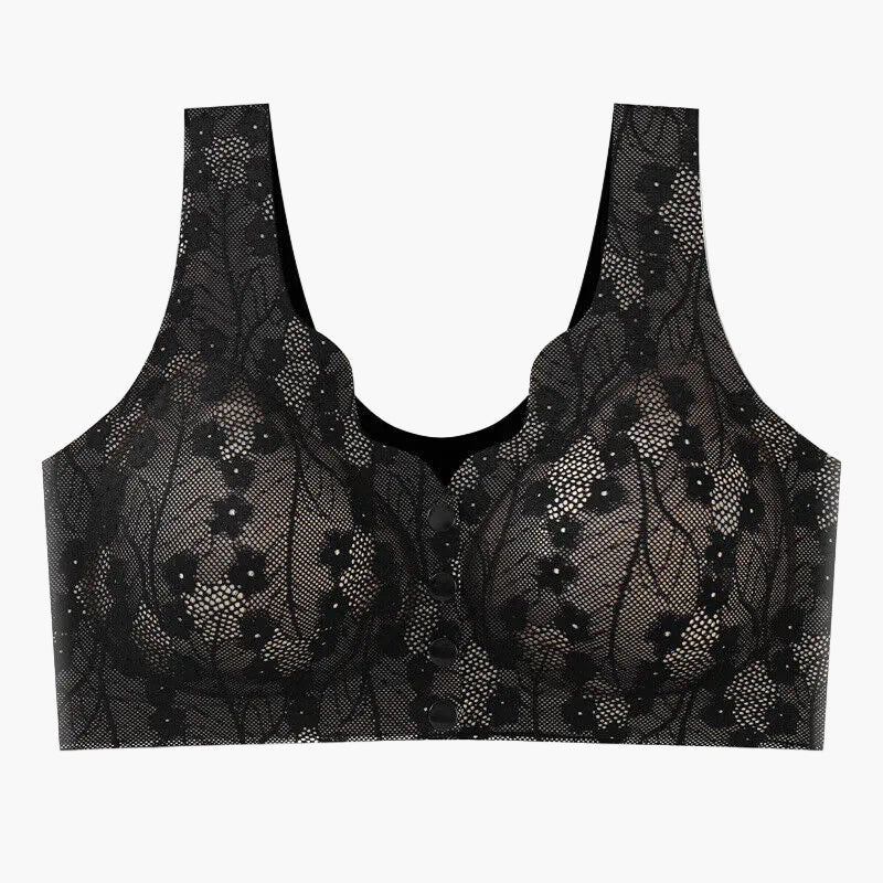 Damen Komfort-BH ohne Bügel mit Frontverschluss – Eleganter Spitzen-BH für Alltag & Freizeit
