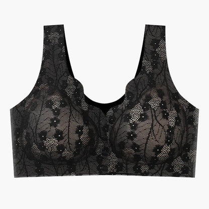 Damen Komfort-BH ohne Bügel mit Frontverschluss – Eleganter Spitzen-BH für Alltag & Freizeit