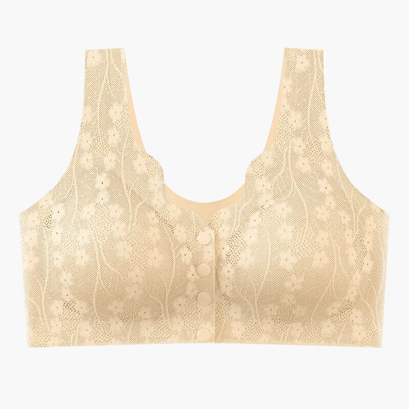Damen Komfort-BH ohne Bügel mit Frontverschluss – Eleganter Spitzen-BH für Alltag & Freizeit