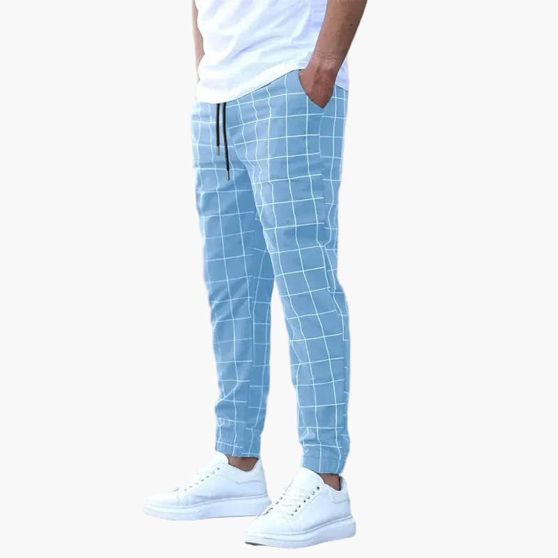 Herren Jogginghose Kariert – Modische Freizeithose mit Kordelzug und Urban Style