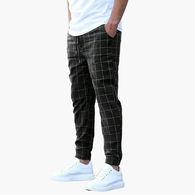 Herren Jogginghose Kariert – Modische Freizeithose mit Kordelzug und Urban Style