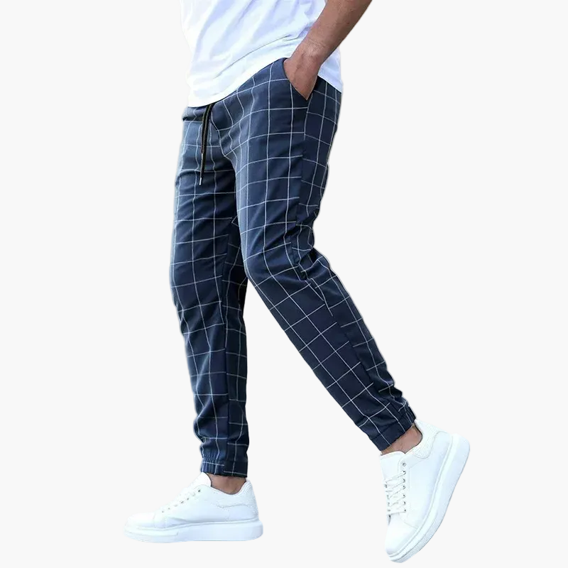 Herren Jogginghose Kariert – Modische Freizeithose mit Kordelzug und Urban Style