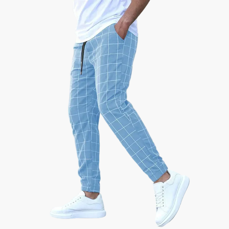 Herren Jogginghose Kariert – Modische Freizeithose mit Kordelzug und Urban Style