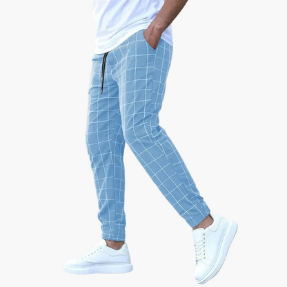 Herren Jogginghose Kariert – Modische Freizeithose mit Kordelzug und Urban Style