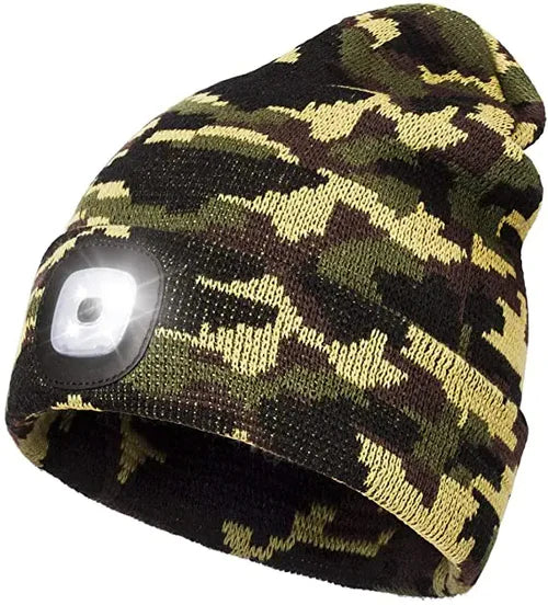 Strickmütze mit LED Licht – Leuchtende Beanie Mütze in verschiedenen Farben