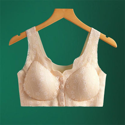 Damen Komfort-BH ohne Bügel mit Frontverschluss – Eleganter Spitzen-BH für Alltag & Freizeit