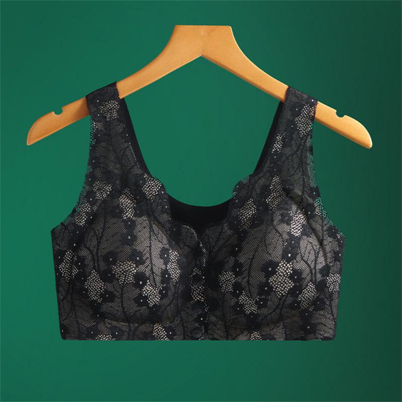 Damen Komfort-BH ohne Bügel mit Frontverschluss – Eleganter Spitzen-BH für Alltag & Freizeit