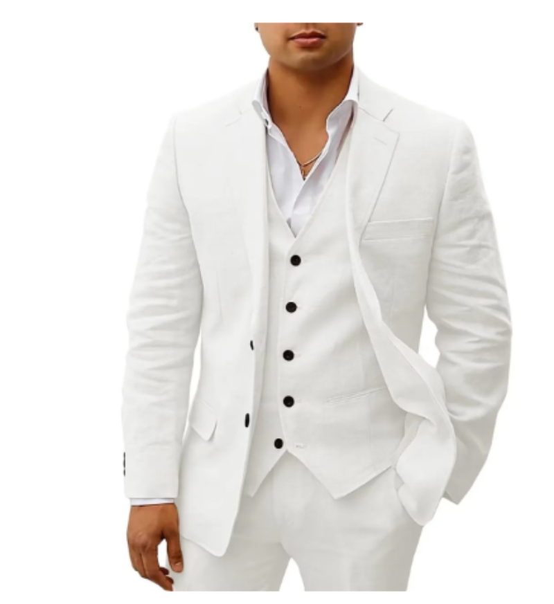 Eleganter Herren-Sommeranzug im 3-teiligen Set für Hochzeit & Event