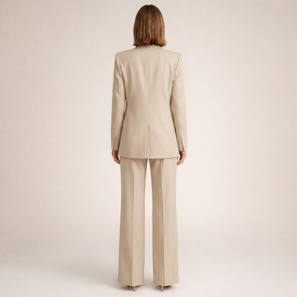Damen Hosenanzug Blazer & weite Hose Set Business Elegant