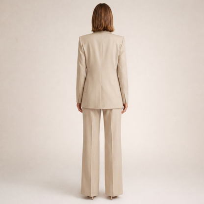 Damen Hosenanzug Blazer & weite Hose Set Business Elegant