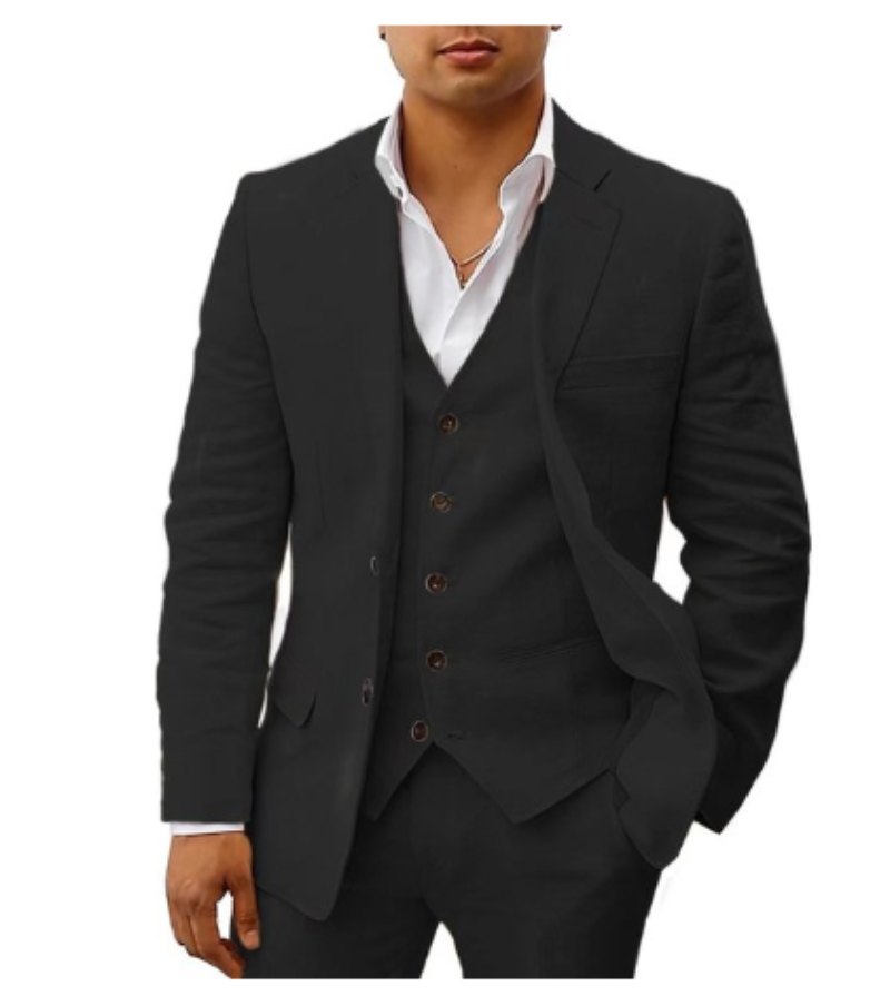 Eleganter Herren-Sommeranzug im 3-teiligen Set für Hochzeit & Event