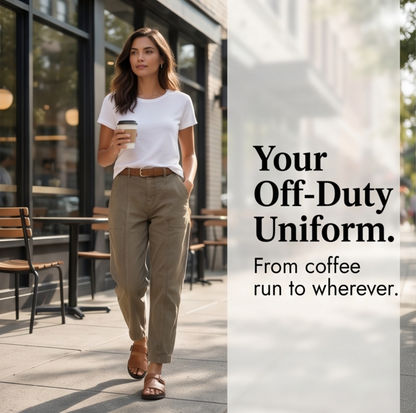Damen Cargohose mit hoher Taille und Seitentaschen