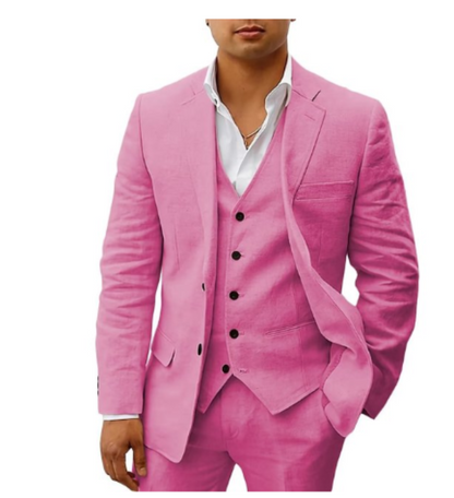 Eleganter Herren-Sommeranzug im 3-teiligen Set für Hochzeit & Event